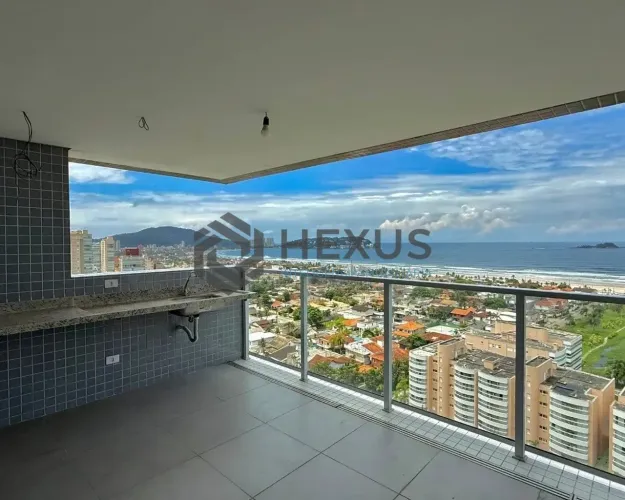 Apartamento com varanda gourmet vista mar e lazer a 100m da praia na Enseada, Guarujá