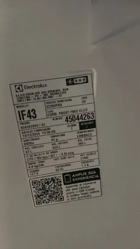Geladeira Electrolux Frost Free Inverter 390L Efficient AutoSense Duplex Branca (IF43)