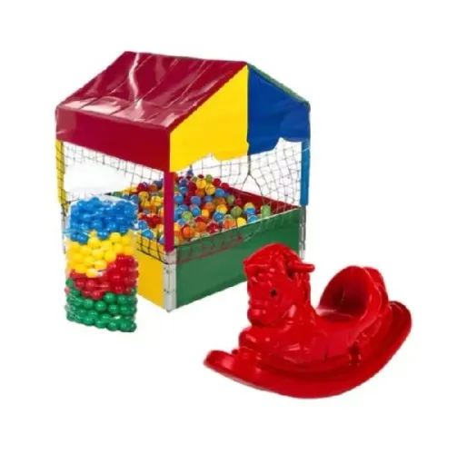 Piscina de bolinha com 500 bolinha e uma gangorra de cavalinho 