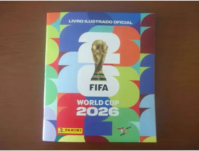 Álbum de figurinhas Copa do Mundo Panini 2026 Capa Mole Novo.