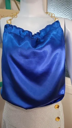 Blusa LIRITTY cetim azul