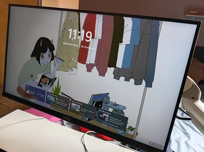 Monitor AOC 24 polegadas 75hz faço olx pay, com caixa e cabos