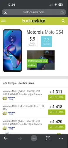 Vendo moto g 54