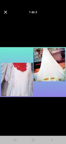 Vendo lindo vestido de noiva, todo pintado a mão.