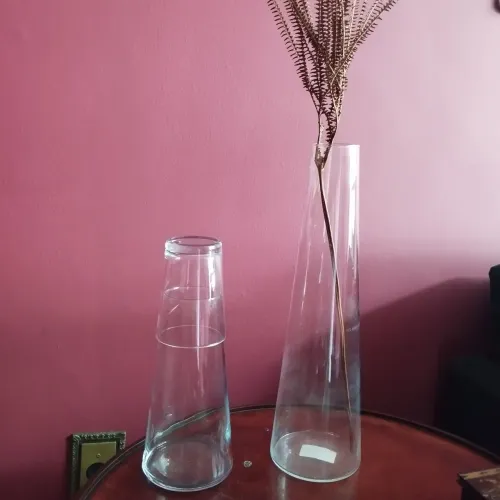 Conjunto Moringa de Vidro com Copo + Vaso Decorativo
