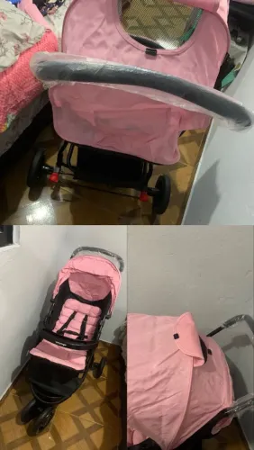 Carrinho para bebê rosa