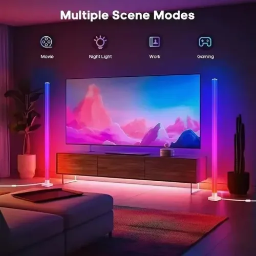 Luminária LED RGB de Chão com Controle (Decoração Moderna e Estilosa!)