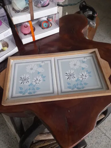 Bandeja duplo azulejo MDF