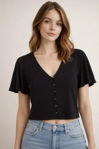 Cropped preto tam P Hering