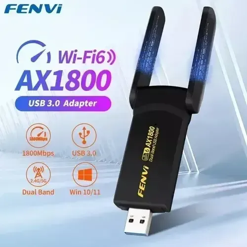 Adaptador Wifi 6 Usb 3.0 1800mbps Dual-band 2.4g 5ghz Fenvi