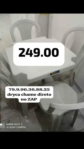Jogo de mesa plástica nova