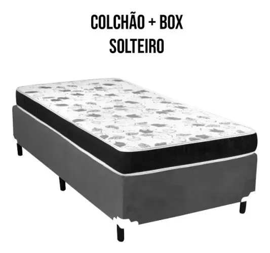 Colchão D20 + Base Box Preto
