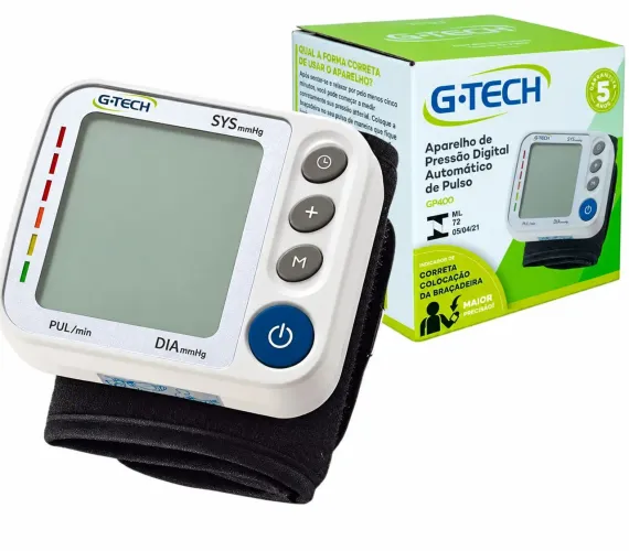 G-Tech Aparelho de Pressão Digital Automático de Pulso GP400, Cor Branca