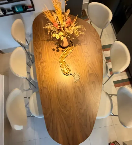 Mesa orgânica Org 2,20 x 1,10 lâmina Nogueira nova