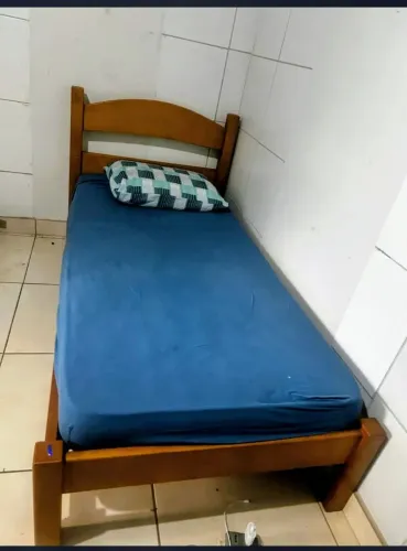 Cama Casal 100% Madeira Maciça Pinus Reforçada Itália Para Colchão Solteiro