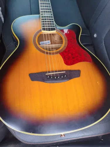 Violão folk Strinberg sunburst aço.