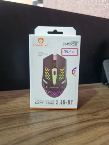 Mouse Gamer H'Maston MS08 Recarregável RGB