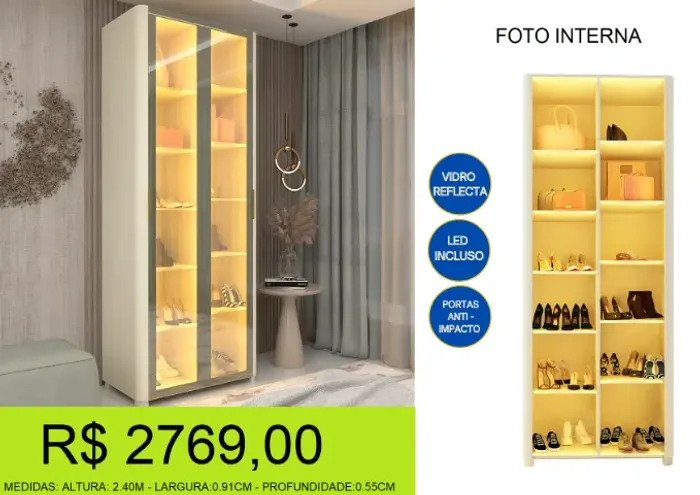 sapateira - gelius - com led - compre e retire hoje mesmo