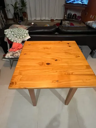 Mesa fixa quadrada madeira maciça Eucalipto 80 x 80 cm