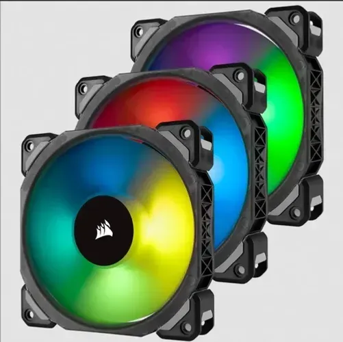 Kit 3 Ventoinhas Fan Corsair ML140 Pro RGB 140mm