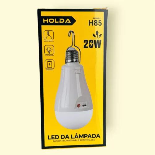 Lâmpada led com bateria recarregavel 