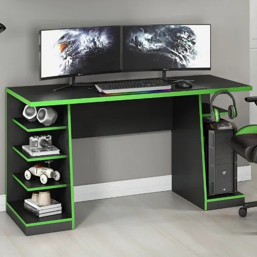 Mesa Gamer Notável 2020 Preta/Verde Até 12x