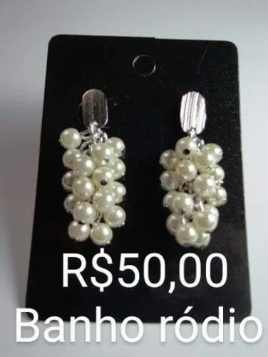 Brincos banho de ródio a partir de