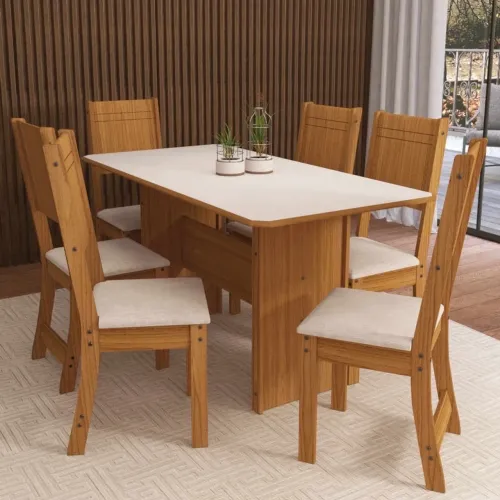 Conjunto de mesa com 6 cadeiras 