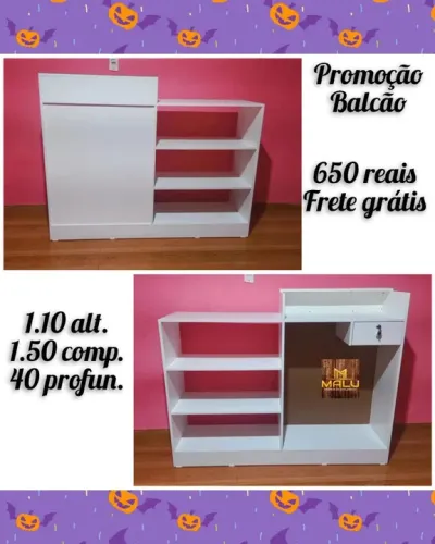 Balcão de Loja - Novo - 1,10m x 1,50m - Branco