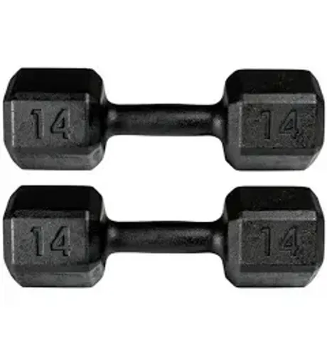 Par de Dumbbell Sextavado Ferro 14kg