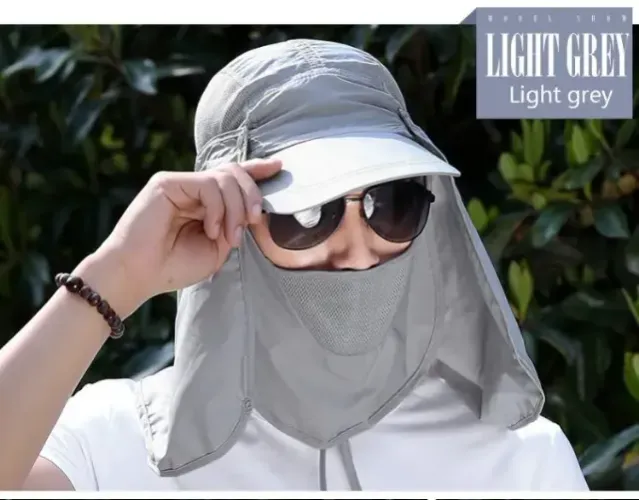 Chapéu de proteção solar, para esportes ao ar livre, com visor de rosto pescoço e proteção