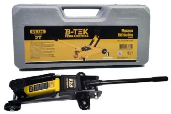 Macaco Hidráulico Portátil Manual B-tek BT-386 Tipo Jacaré 2 Toneladas