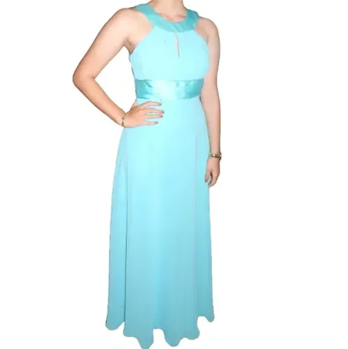 Vestido Azul Tiffany Festa Tamanho P