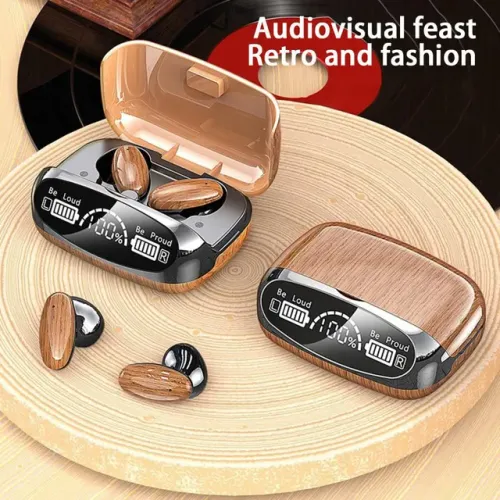 Fone de Ouvido Grão de Madeira M35 Bluetooth V5.2