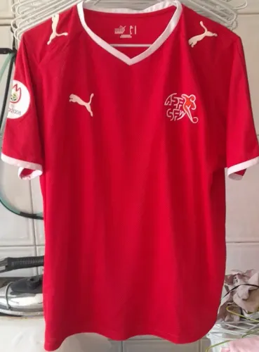 CAMISA SELECAO SUIÇA PUMA EURO 2008 AUSTRIA COM PATCHS DE JOGO FRETE GRATIS
