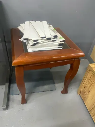 Mesa de canto madeira com vidro