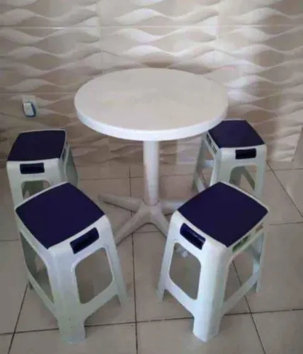 Conjunto de mesa desmontável redonda