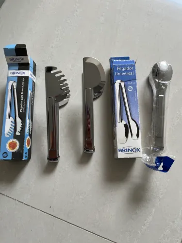 03 pinças inox Brinox novas