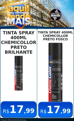 Tinta Spray 400Ml Chemicollor Preto