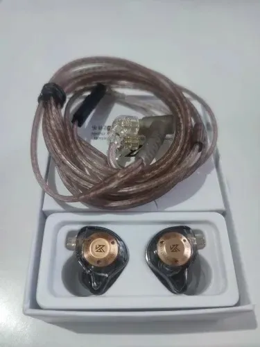 Fone De Ouvido Com Fio Kz Edx Pro X Com Microfone Cor Cinza Ou Preto