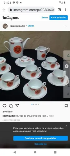Conjunto de chá em porcelana Real