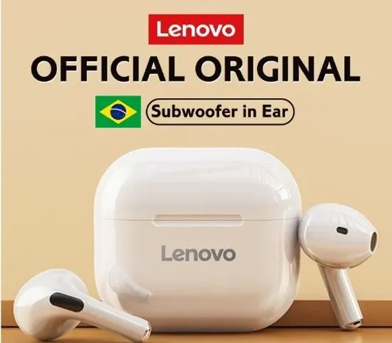 Fone de Ouvido Sem Fio Lenovo LP40 TSW Bluetooth 5.0 - original