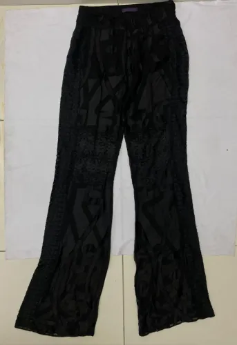 CALÇA FEMININA PRETA TRANSPARENTE LILLY SARTI