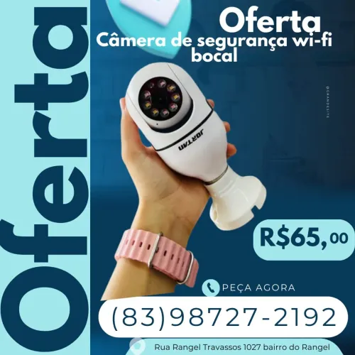 Câmera de Segurança de Bocal Wi-Fi- JORTAN YOOSEE - BRANCA Somos Lojas Físicas