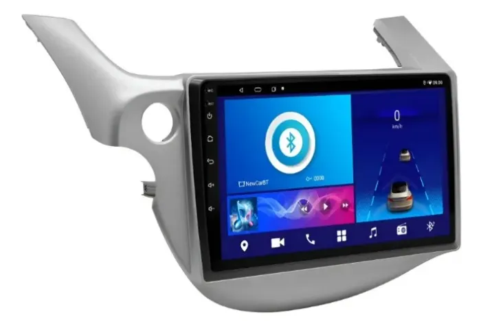 Central Multimídia Octacore 10 Pol. 4gb/64gb 4g Carplay/A. Auto sem fio Fit 09/14