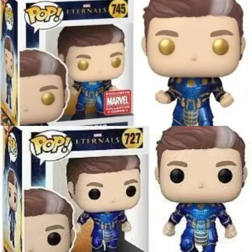 Kit com 2 funko Pop! Ikaris, Eternos da Marvel #745 e #727