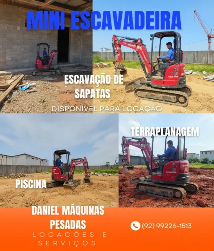 mini escavadeira para sapatas