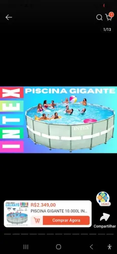 Piscina Intel 488 X 122 na Caixa -  R$ 2.500,00 - Preço Loja R$ 4.780,00