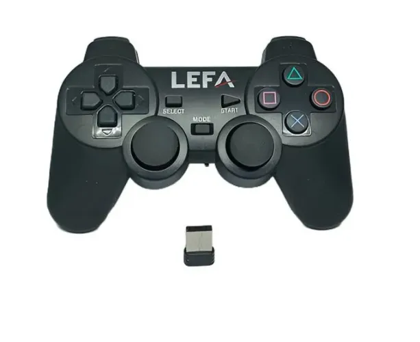 Controle Compatível Joystick Sem Fio Usb Lefa Preto<br>