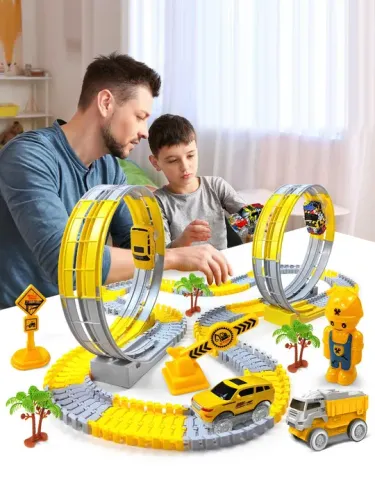 Brinquedo de corrida de carros para crianças - Looping e trilhos flexíveis